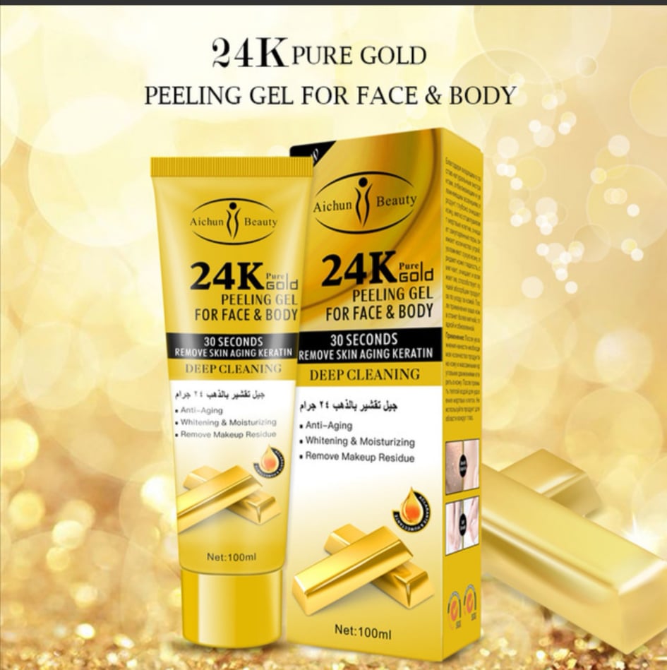 ১ পিস 24K PURE GOLD PEELING GEL FOR FACE AND BODY